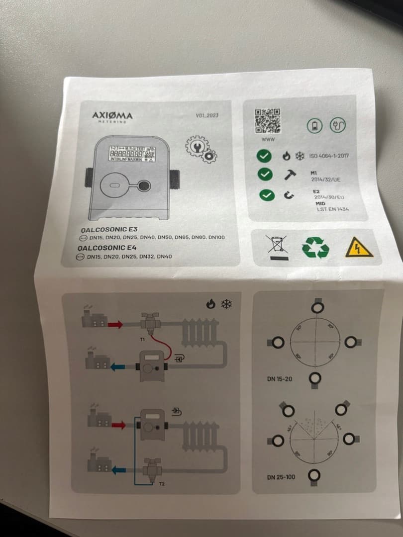 QALCOSONIC E4 ultradźwiękowy ciepłomierz LoRaWAN wM-Bus M-Bus MID 2024 DN15 - zdjecie 4